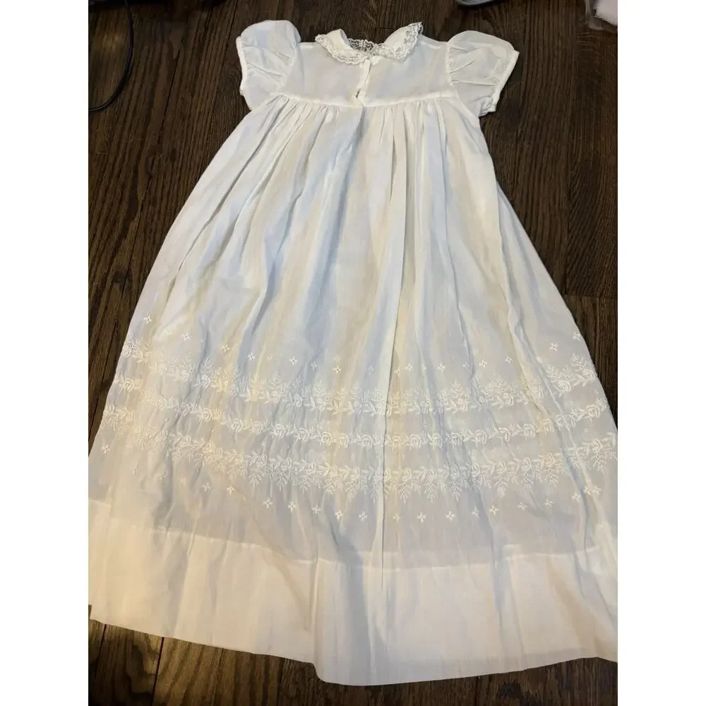 Vintage Madonna Christening Baptism Gown & Bonnet USA Made 0-6 Months Cream